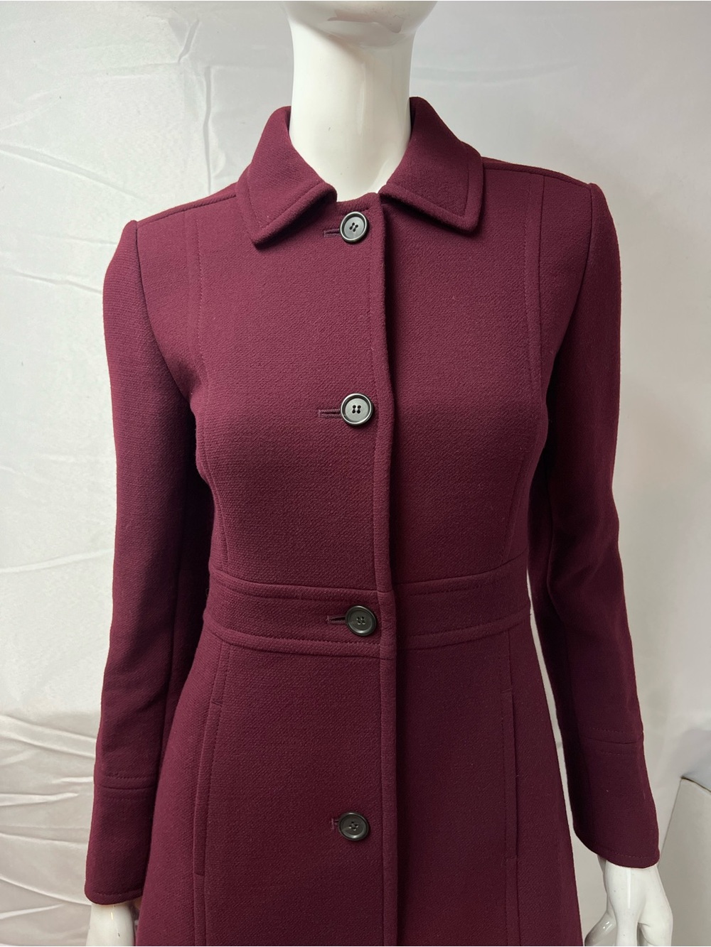 J.Crew Women’s Size 2 Deep Plum Wool Lady Day Pea Coat - Picture 5 of 11